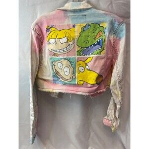 Members Only X Nickelodeon RugRats Jean Jacket tye dye size childrens L